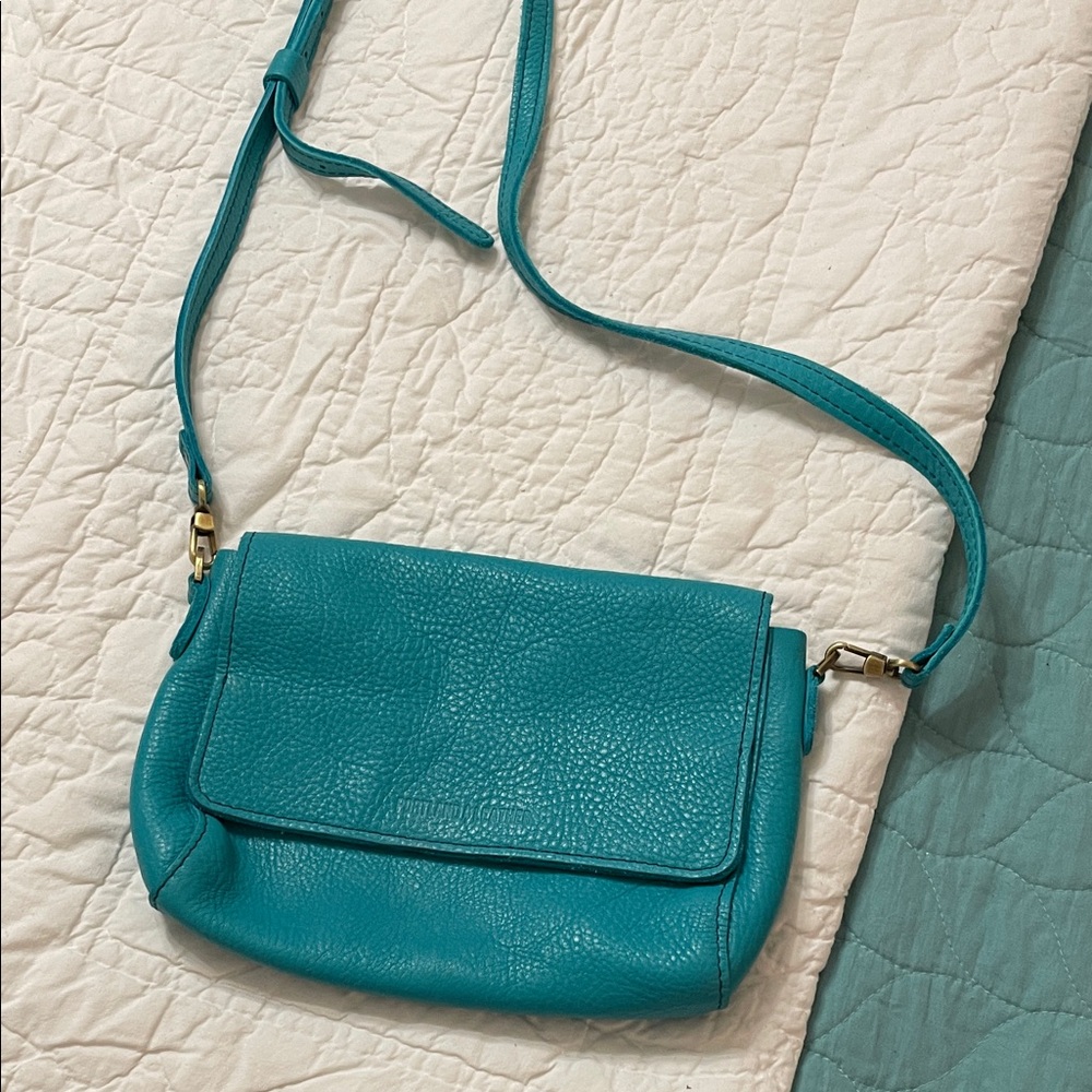 Portland Leather Turquoise Crossbody Bag
